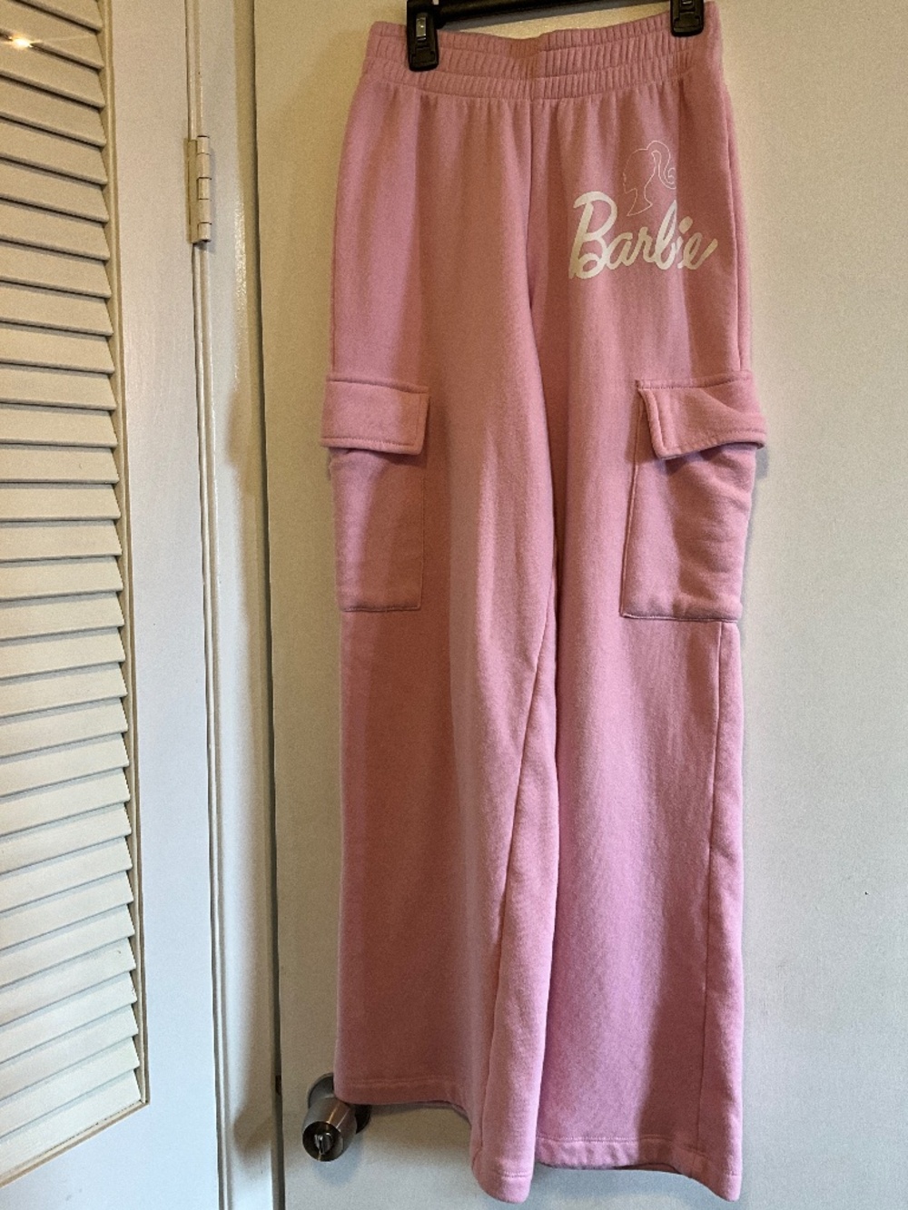 S Pink Barbie Cargo Sweatpants